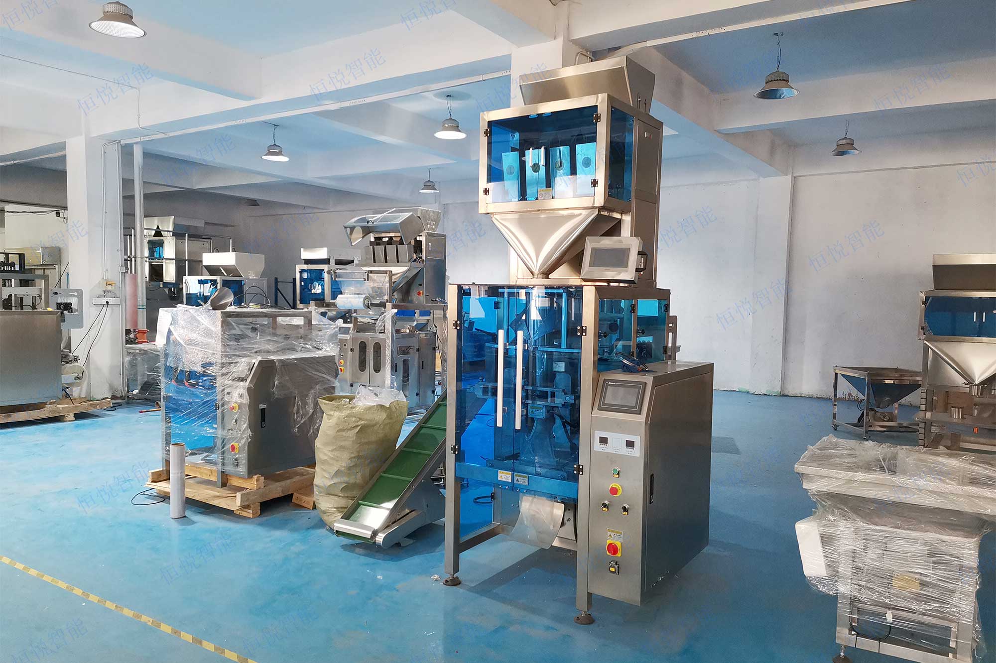 自动颗粒称重包装机生产线用于颗粒状物料